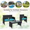 4 Pcs Wicker Conversation Furniture Set Patio Sofa and Table Set